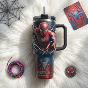 Spider Man Marvel Superhero 3D Web Slinging Tumbler Wrap