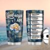 Personalized God Says You Are Tumbler Purple Butterfly & Floral Faith Gift Personalized God Says You Are Tumbler Purple Butterfly & Floral Faith Gift