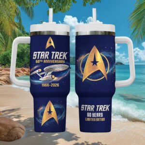 Star Trek 60 Years Limited Edition Blue Galaxy Insignia Tumbler Wrap