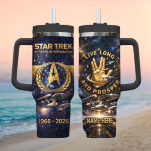 Star Trek 60 Years Of Exploration 1966 2026 Custom Name Live Long And Prosper Tumbler