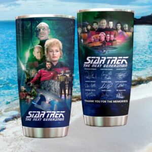 Star Trek The Next Generation Signed Cast Memories Tumbler Wrap