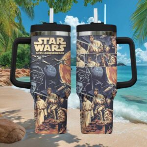 Star Wars 50th Anniversary Original Trilogy Cast 40oz Handle Tumbler