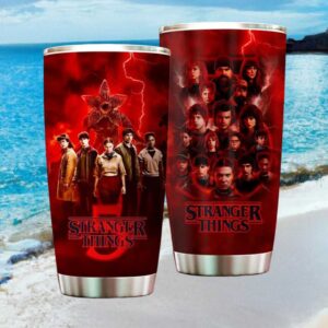 Stranger Things Season 5 Final Cast Red Lightning Tumbler Wrap