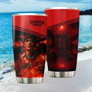 Stranger Things Will Byers and Vecna Upside Down Red Tumbler
