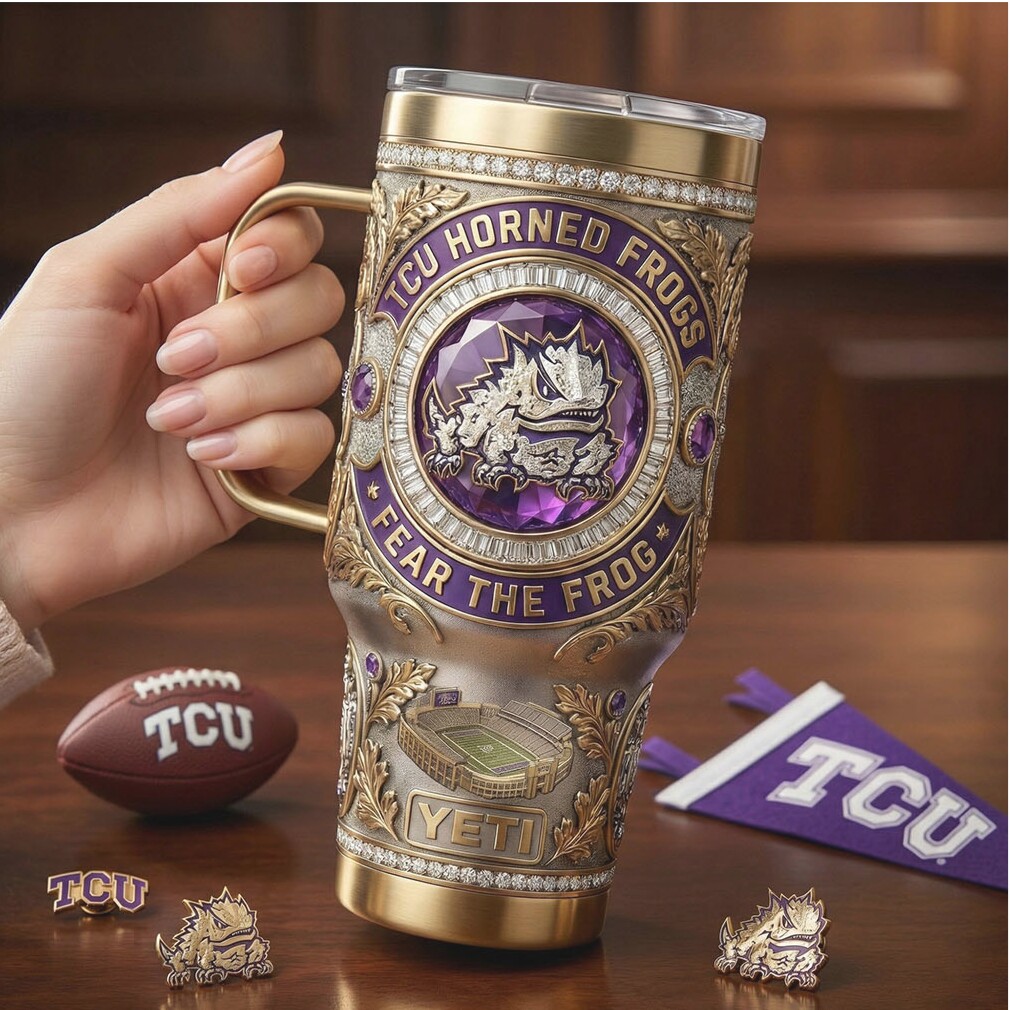 TCU Horned Frogs “Fear the Frog” NCAA Jeweled Championship Tumbler TCU Horned Frogs “Fear the Frog” NCAA Jeweled Championship Tumbler