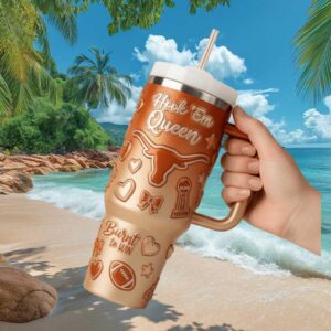 Texas Longhorns Hook 'Em Queen Burnt Orange 40oz Insulated Tumbler