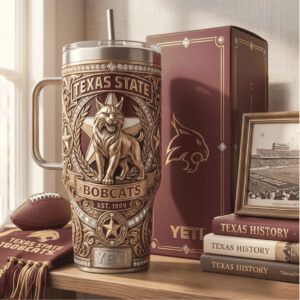 Texas State Bobcats Est. 1899 Collegiate Bronze 3D Tumbler