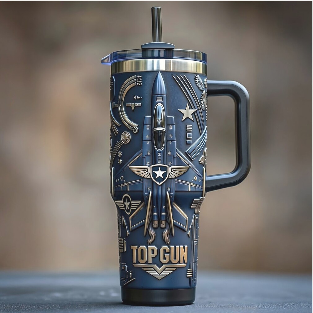 Top Gun Maverick Fighter Jet Navy Commemorative 40oz Tumbler Top Gun Maverick Fighter Jet Navy Commemorative 40oz Tumbler