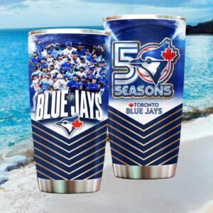 Toronto Blue Jays 50 Seasons Anniversary Baseball Team Graphic Tumbler