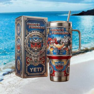 Transformers Optimus Prime vs Megatron Retro “Roll Out” Gear Tumbler