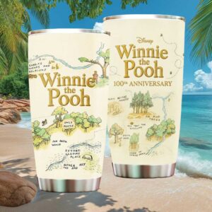 Vintage 100 Aker Wood Map Tumbler Winnie the Pooh 100th Anniversary Special Edition