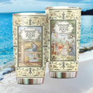 Vintage Winnie the Pooh 100th Anniversary Storybook Scene Insulated Tumbler
