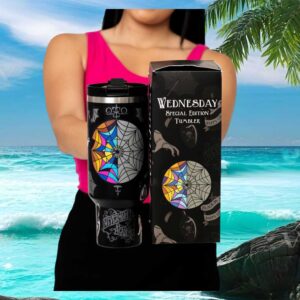 Wednesday Addams Nevermore Academy Stained Glass Special Edition Tumbler