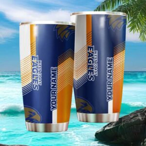 West Coast Eagles AFL Personalized Tumbler Custom Name Stainless Steel Tumbler
