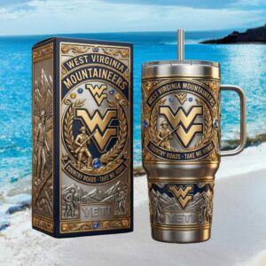 West Virginia Mountaineers Country Roads Gold & Blue Luxury Tumbler