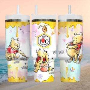 Winnie The Pooh 100 Years Celebration Sketch Art Insulated Tumbler with Handle