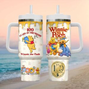 Winnie the Pooh 100 Years of Friendship Honey Drip Commemorative Handle Tumbler