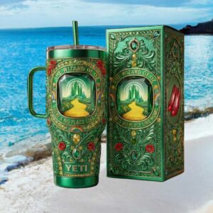 Wizard of Oz Emerald City “No Place Like Home” Jeweled Green Tumbler