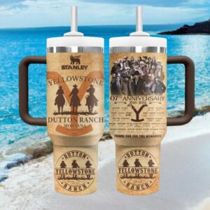 Yellowstone Dutton Ranch 07th Anniversary Cast Signatures Tumbler Wrap Yellowstone Dutton Ranch 07th Anniversary Cast Signatures Tumbler Wrap