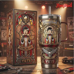Yungblud Official Dominic Harrison Fan Art Stained Glass Style 40oz Tumbler