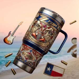 ZZ Top Sharp Dressed Man La Grange Texas Rock Tribute Tumbler