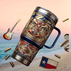 ZZ Top Sharp Dressed Man Tribute 3D Embossed Custom Tumbler