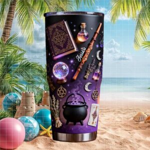 Witchcraft & Wizardry Personalized Tumbler Magic Potion & Cauldron Dark Aesthetic