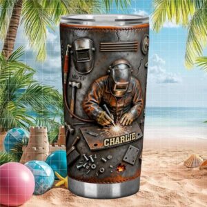 Professional Welder Personalized Tumbler Custom Name Metalworking 3D Art