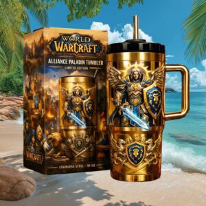 World of Warcraft Alliance Paladin Limited Edition 40oz Stainless Steel Gold Tumbler