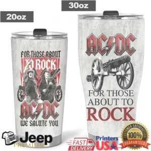 ACDC For Those About To Rock We Salute You Vintage Band Tumbler