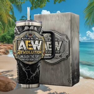 AEW Revolution “Unleash The Fury” Championship Belt 3D Tumbler