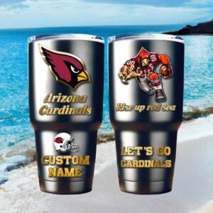 Arizona Cardinals Rise Up Red Sea Custom Name Tumbler NFL Personalised Gift
