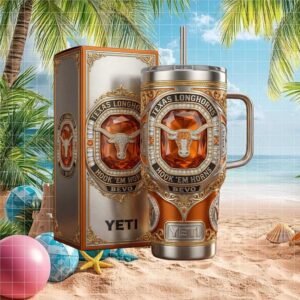 Arkansas Razorbacks “Woo Pig Sooie” Est. 1871 Ruby & Gold Jeweled Tumbler