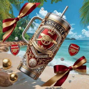 Arsenal F.C. North London Forever Luxury Gold & Red Jeweled Tumbler