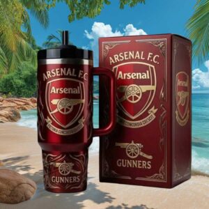 Arsenal F.C. Victoria Concordia Crescit Deep Red Matte 40oz Tumbler
