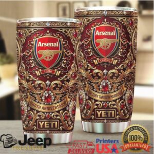 Arsenal FC 140th Anniversary Gold Filigree Emblem Luxury Insulated Tumbler