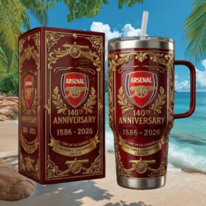 Arsenal FC 140th Anniversary Limited Edition Red & Gold Insulated Tumbler