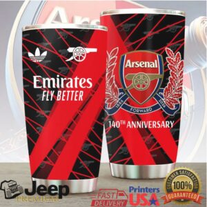 Arsenal FC Emirates Fly Better 140th Anniversary Red and Black Sport Tumbler