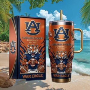 Auburn Tigers Football War Eagle 40oz Tumbler with Collector Box