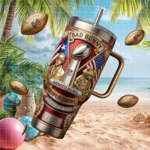 Bad Bunny “Benito Bowl” Super Bowl Edition 3D Commemorative Tumbler