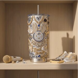 Bad Bunny “YHLQMDLG” Bling & Gold Crown Luxury 40oz Tumbler