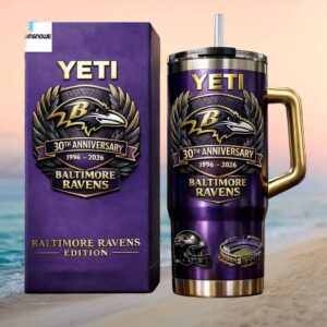 Baltimore Ravens 30th Anniversary 1996 2026 Limited Edition Purple Yeti Tumbler