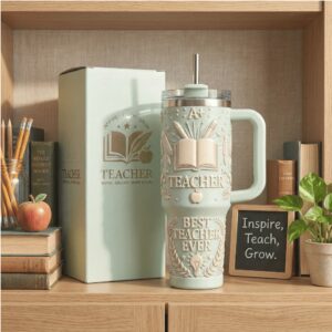 Best Teacher Ever 3D Sculpted A+ Educational Gift 40oz Tumbler