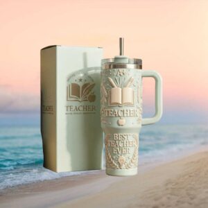 Best Teacher Ever Pastel 3D Sculpted Inspirational Teacher Appreciation Tumbler