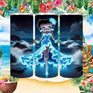 Betty Boop Moonlight Ocean Glow Tumbler Wrap Digital Design