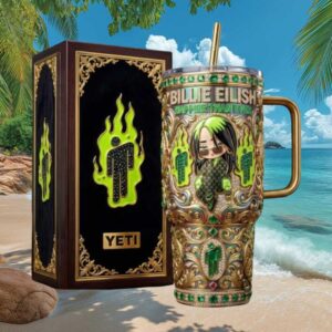 Billie Eilish Happier Than Ever Blohsh 3D Neon Green Luxury Tumbler