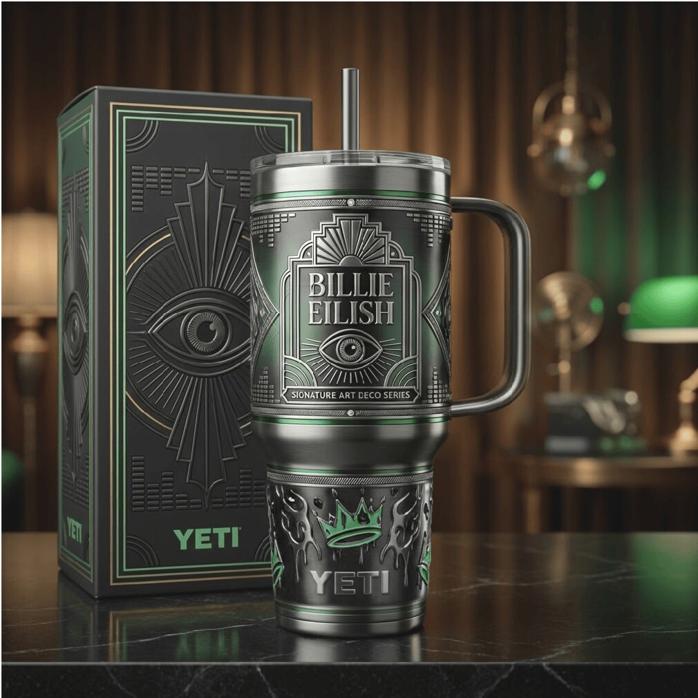 Billie Eilish Signature Art Deco Series 3D Illusion Tumbler Billie Eilish Signature Art Deco Series 3D Illusion Tumbler