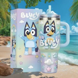 Bluey Character 3D Relief 40oz Pastel Insulated Tumbler