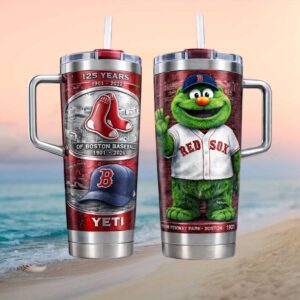 Boston Red Sox 125 Years Wally the Green Monster Mascot 40oz Travel Tumbler