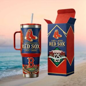 Boston Red Sox 125th Anniversary Fenway Park Stadium 40oz Commemorative Tumbler